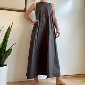 COS charcoal maxi dress with A-line cut